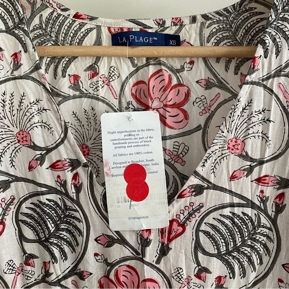 La Plage Pink White Loopy Floral Water Mill Maxi Dress - Picture 12 of 16